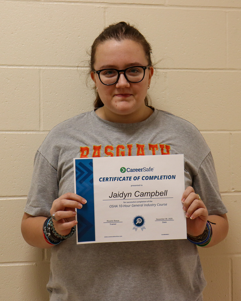 student with certificate