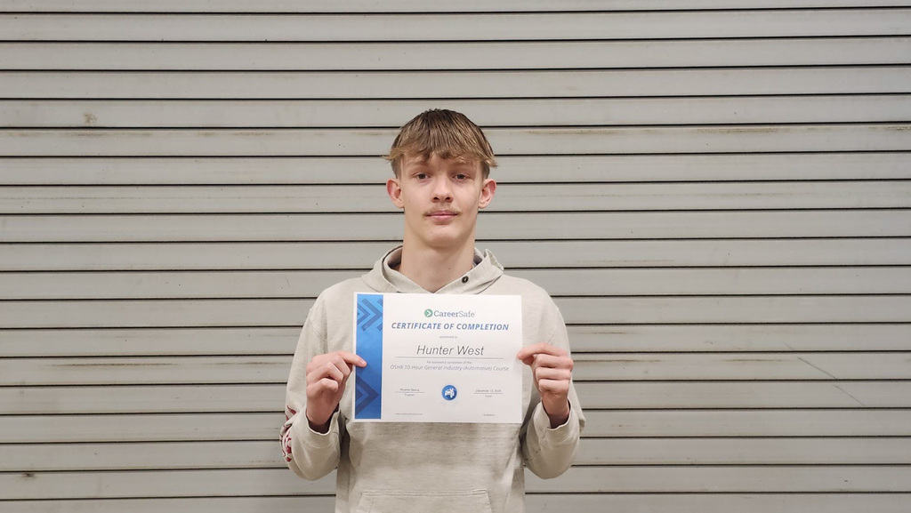 student with osha certificate