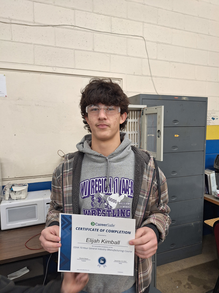 student with osha certificate