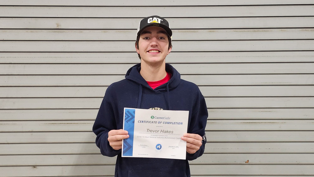 student with osha certificate