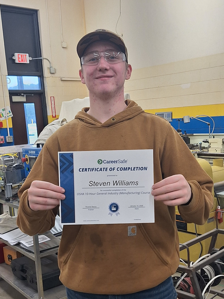 Student with OSHA 10 Certificate