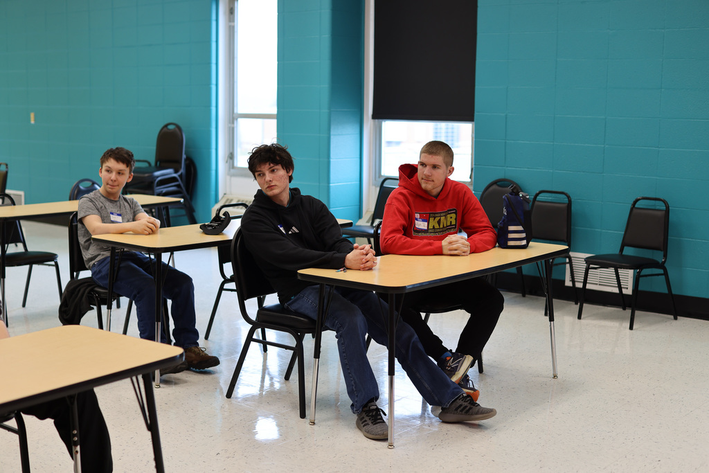 students and instructor at CTE expo