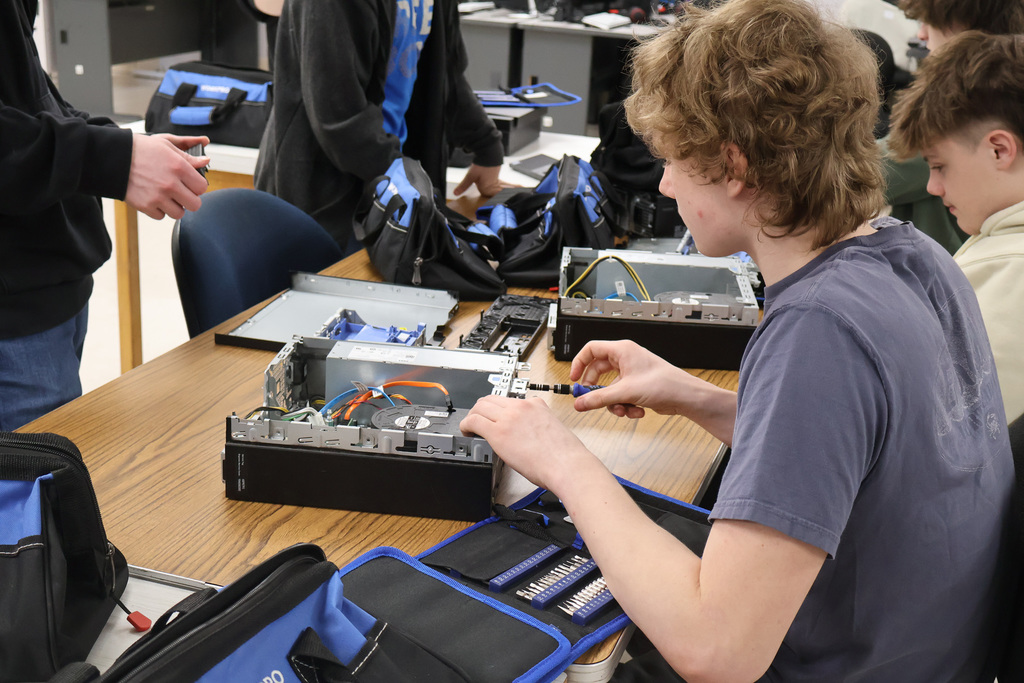student in lab setting 