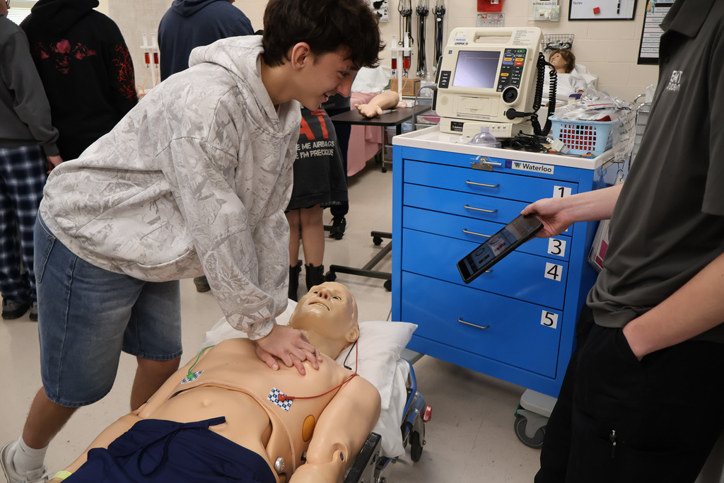 student in lab setting 
