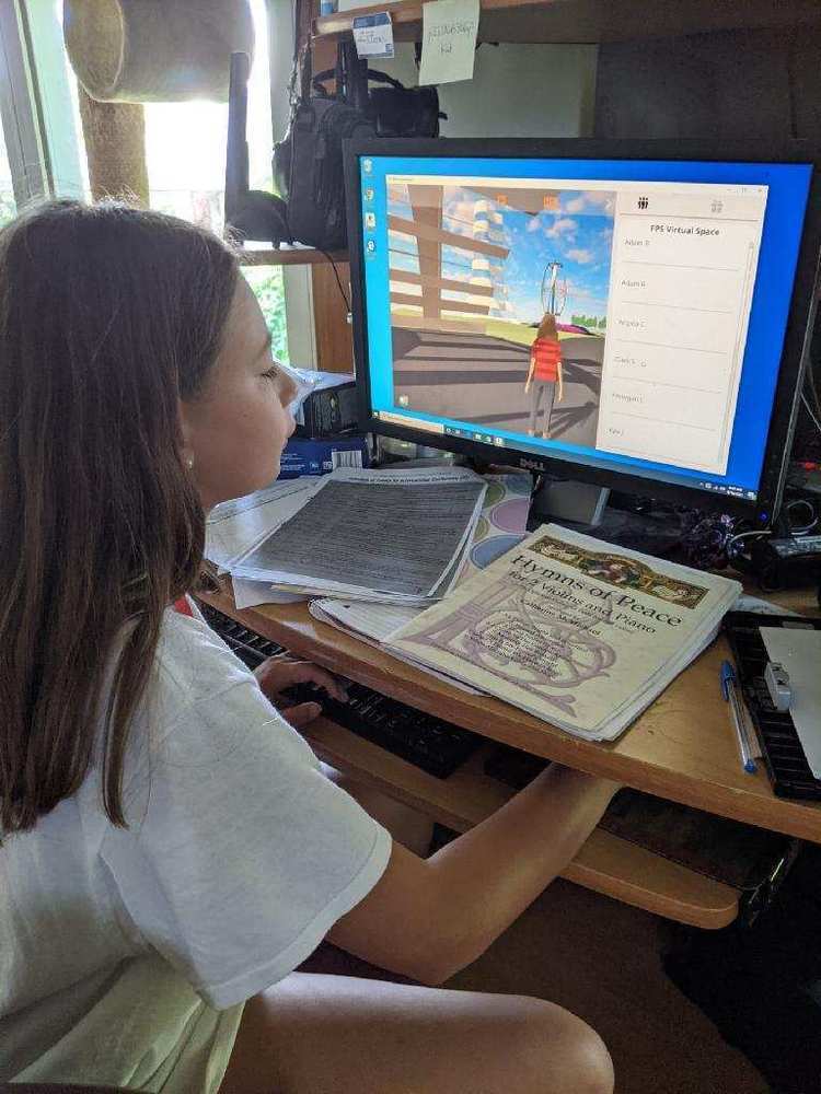 Student working at computer