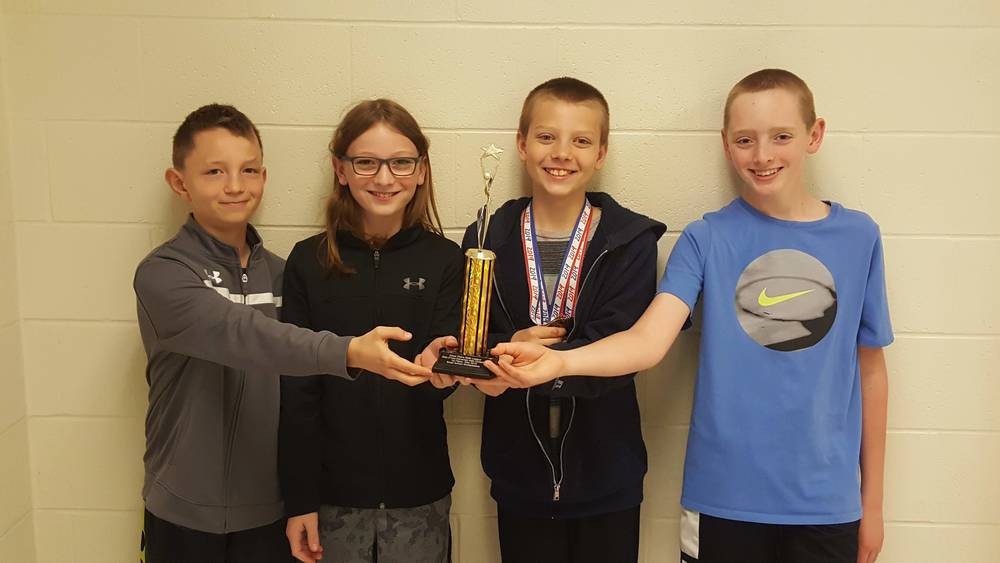 Lincoln Miller, Griffin Caskey, Landon Humble and Jacob Flynn compete at State Math competition
