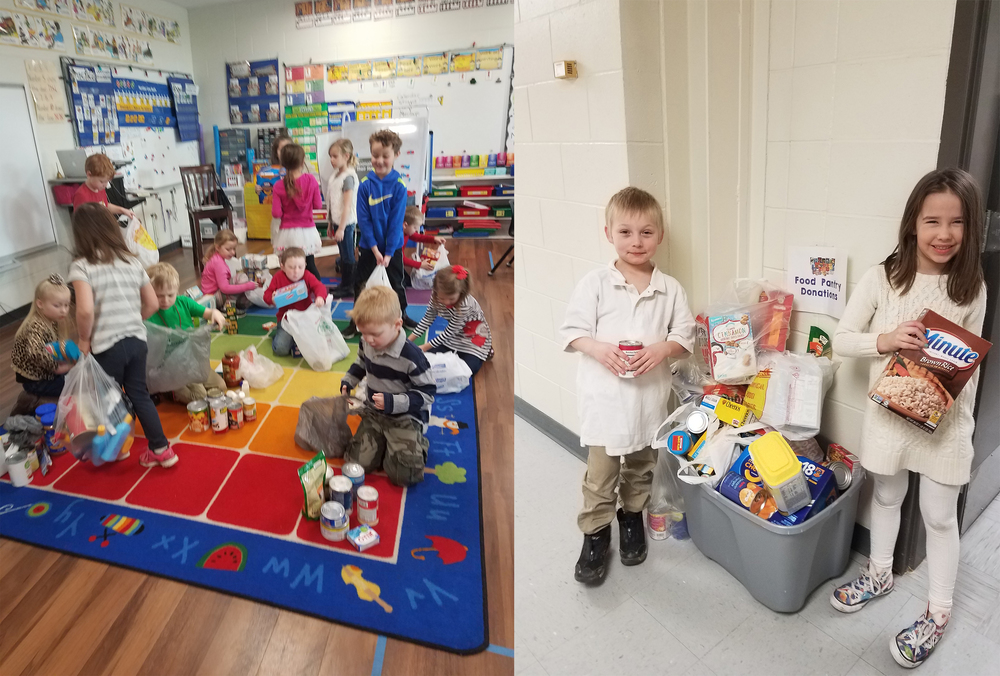 MP West Kindergarten Students Collect for Food Pantry