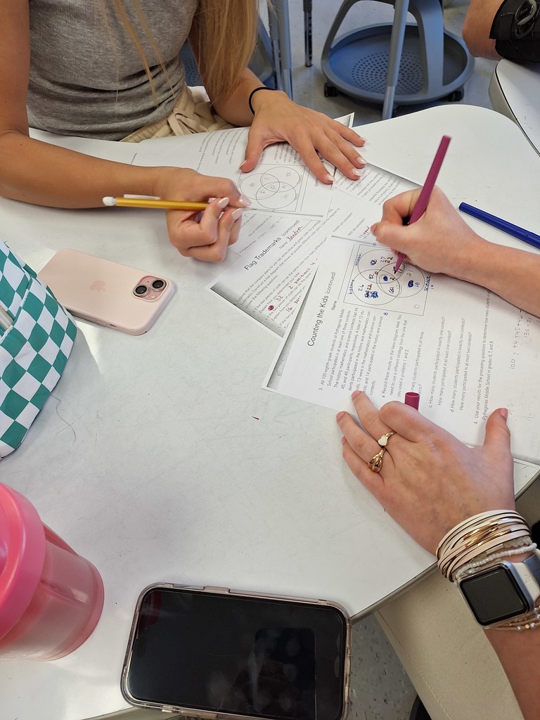 Students working on a worksheet