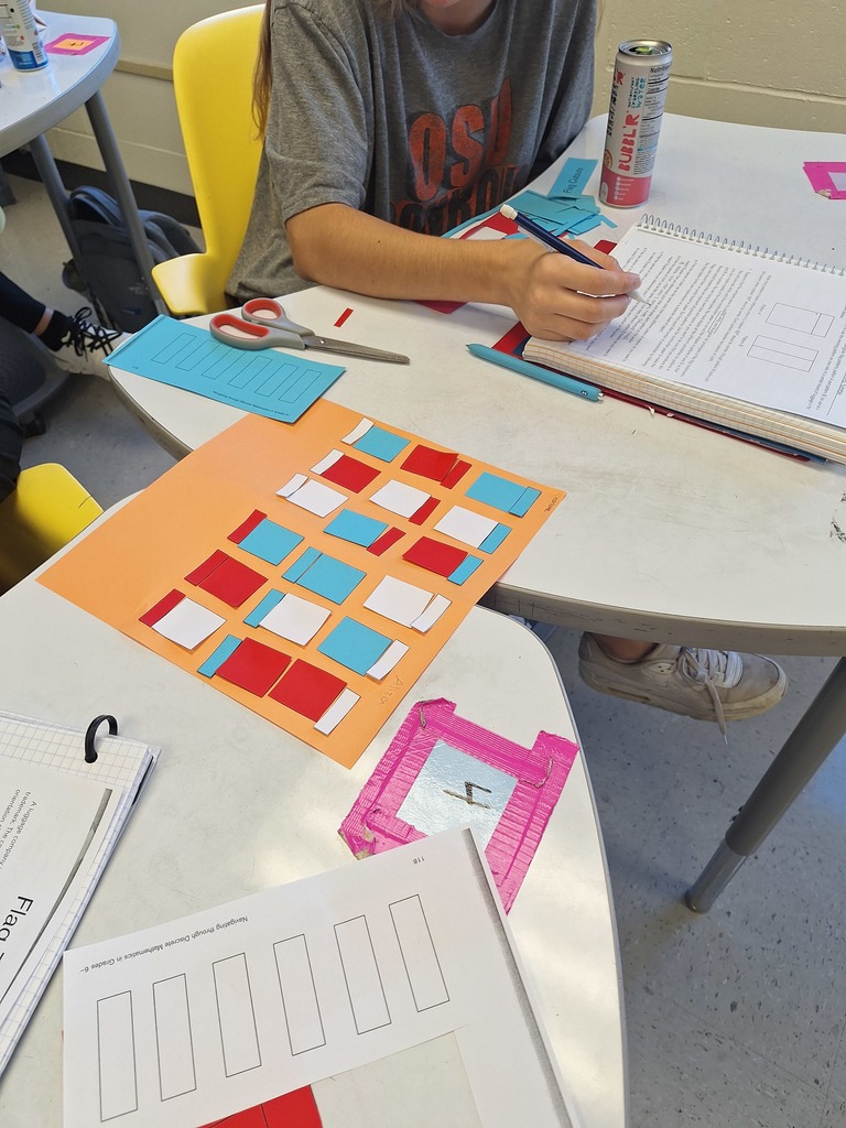Students creating flags