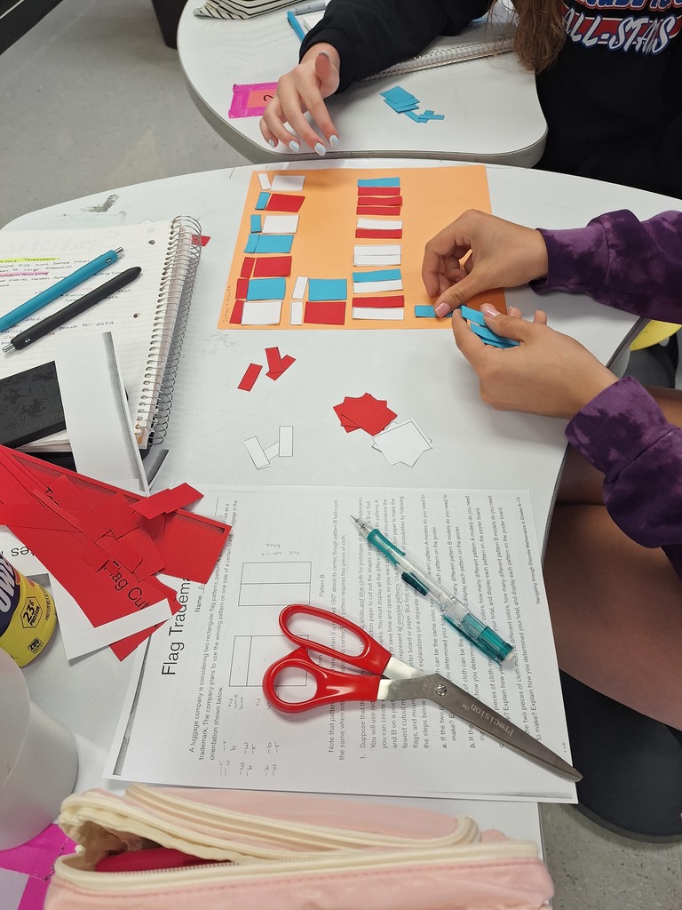 Students creating flags