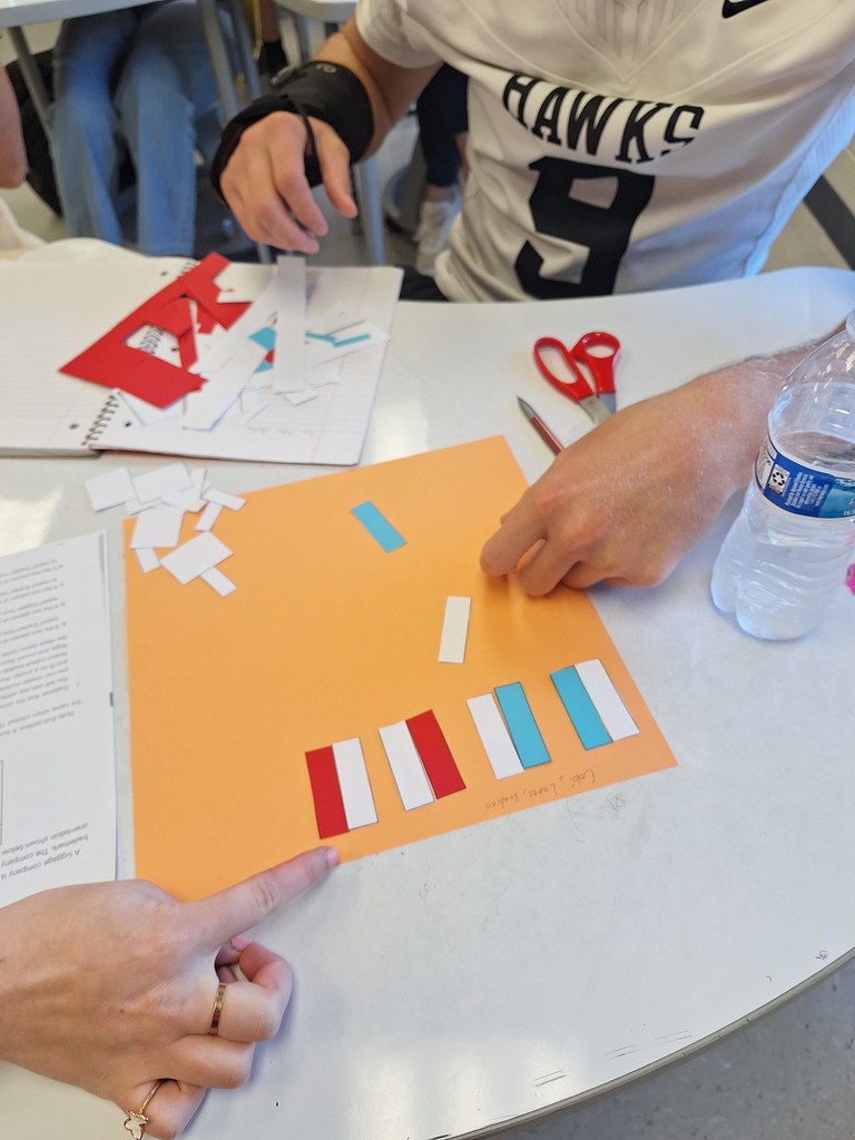 Students creating flags