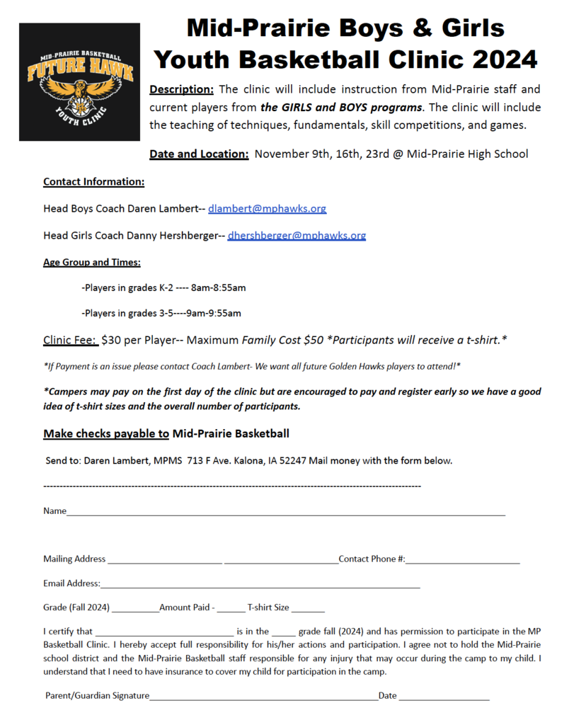 youth clinic sign-up form