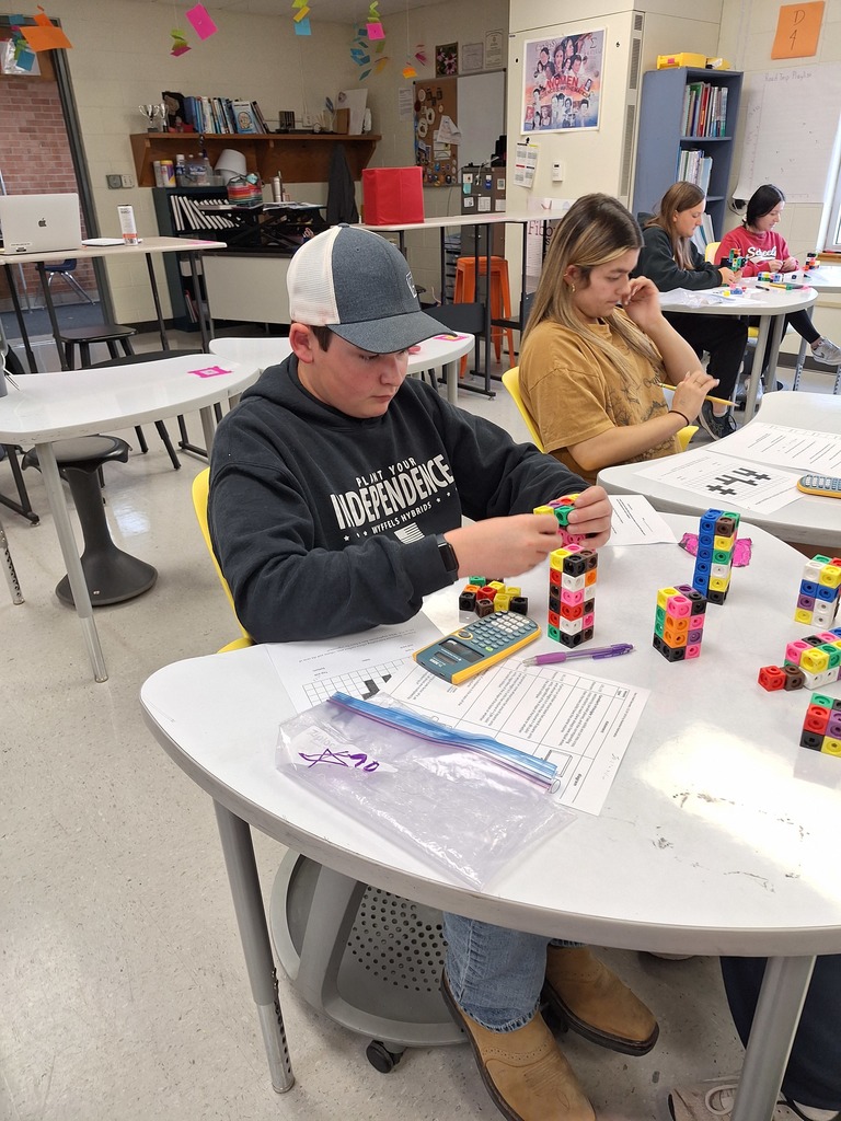 Students building geometry models