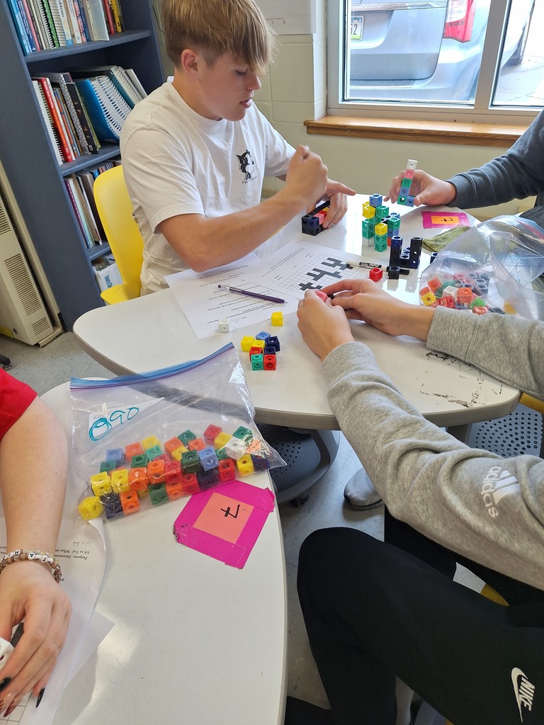 Students building geometry models