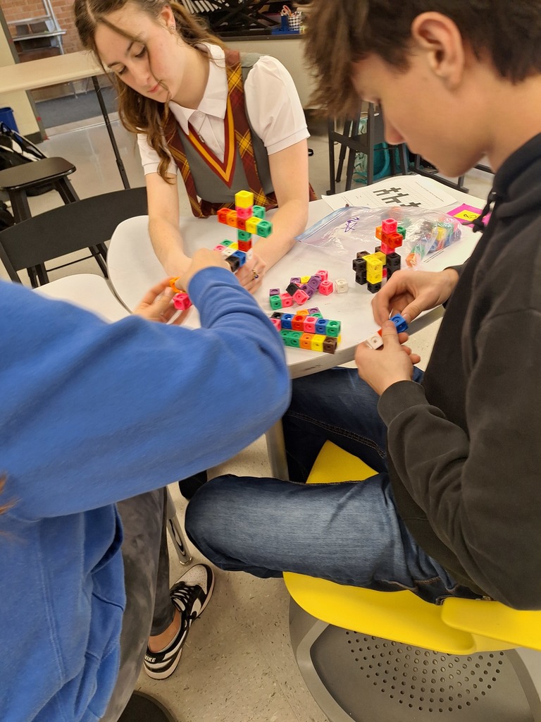 Students building geometry models