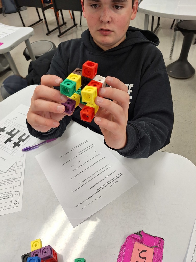 Student building a geometry model