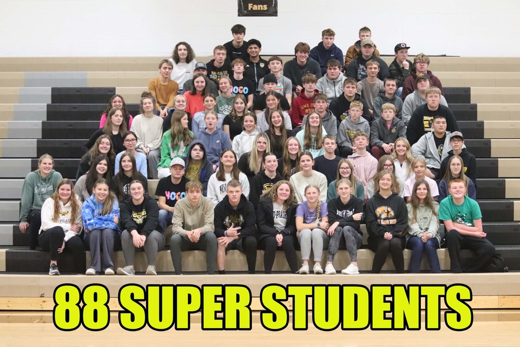 Mid-Prairie High School recognized 88 super students at semester 1