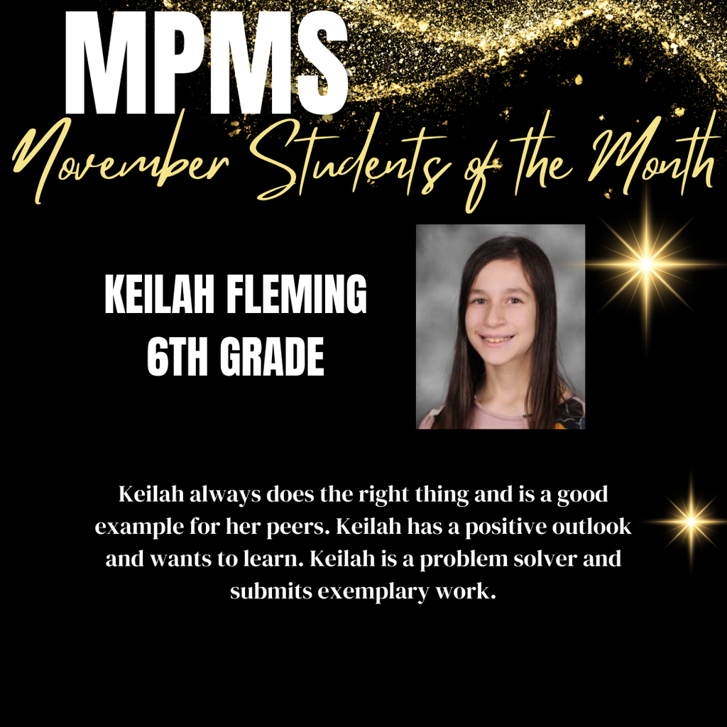 Keilah Fleming is 6th Grade Student of the Month