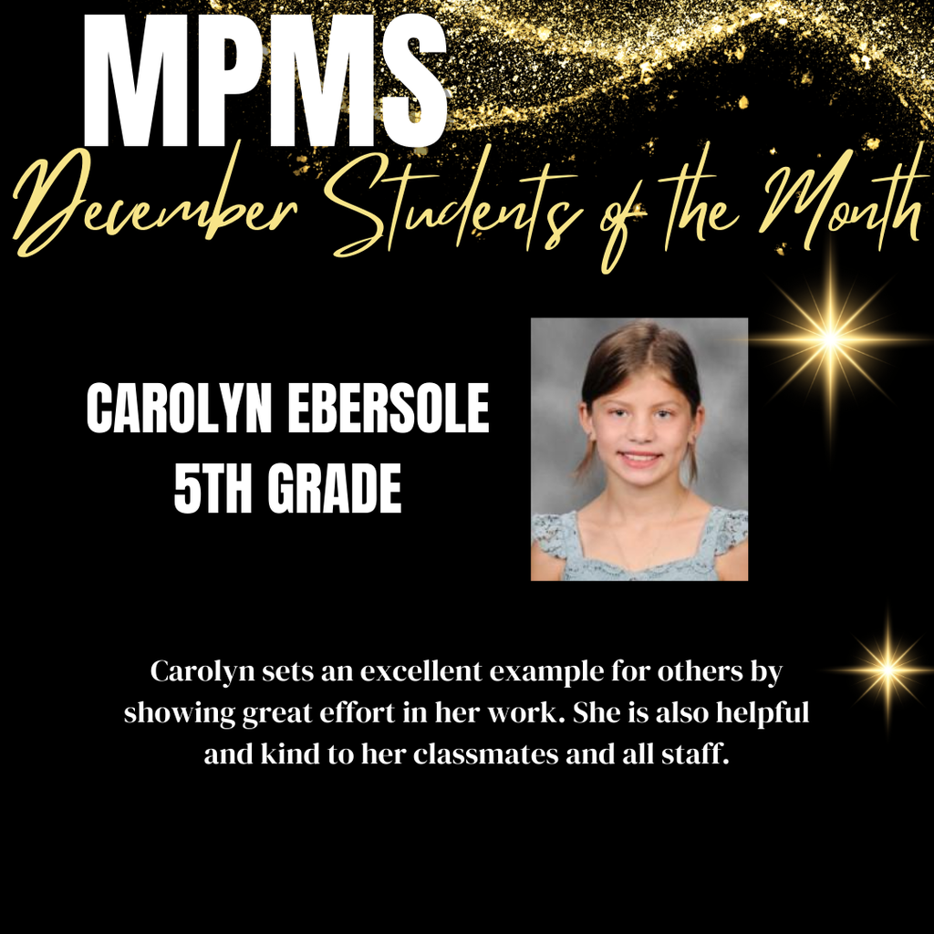 Carolyn Ebersole is 5th grade Student of the Month