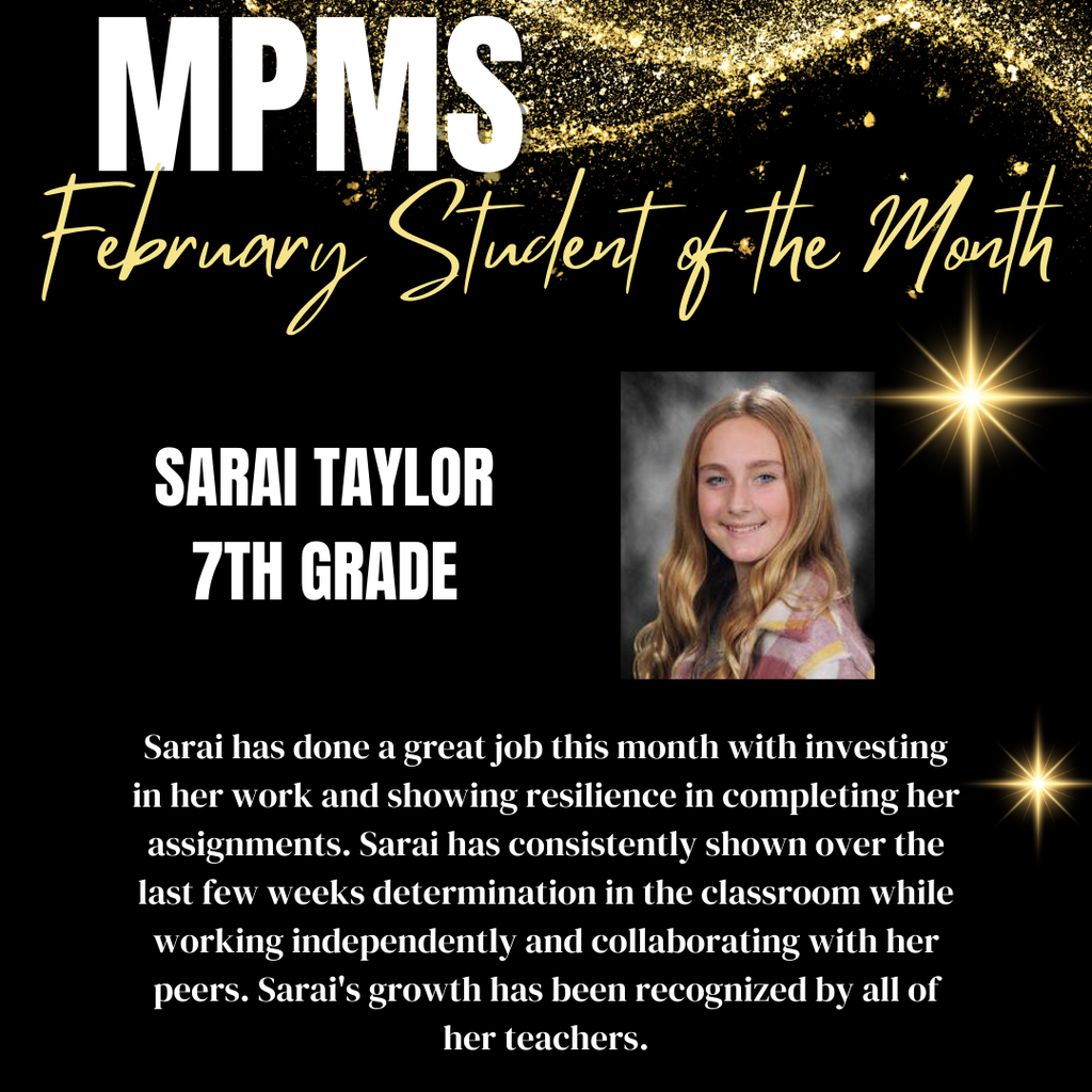 MPMS Student of the Month Sarai Taylor