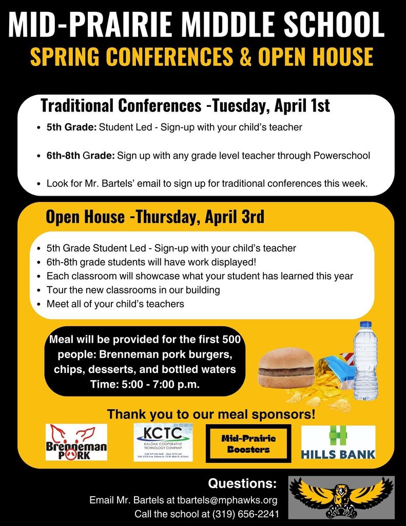 Middle School- Open House and Conferences