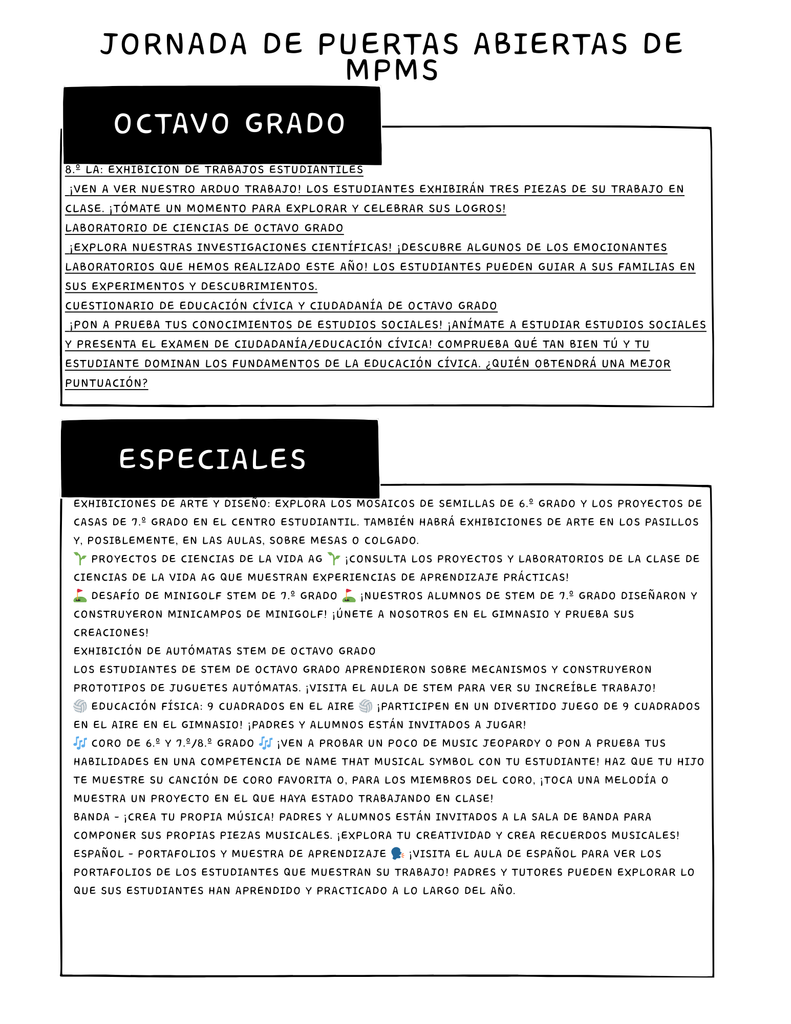 Spanish - 8th and specials
