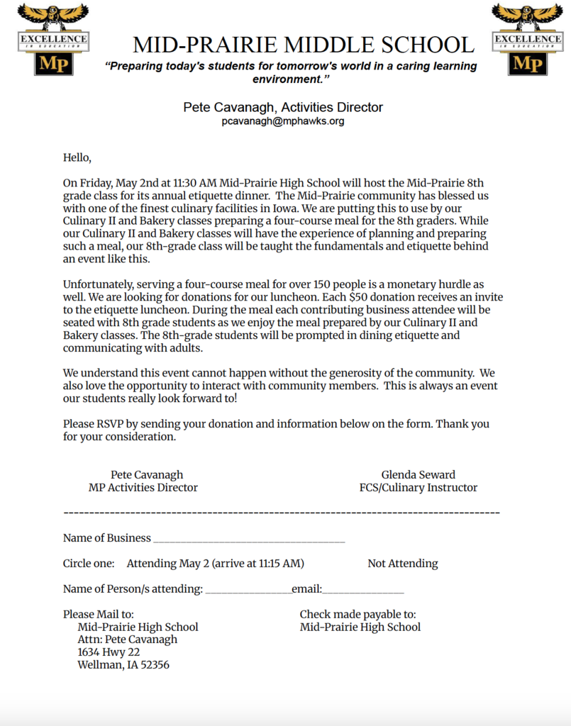 Donations letter