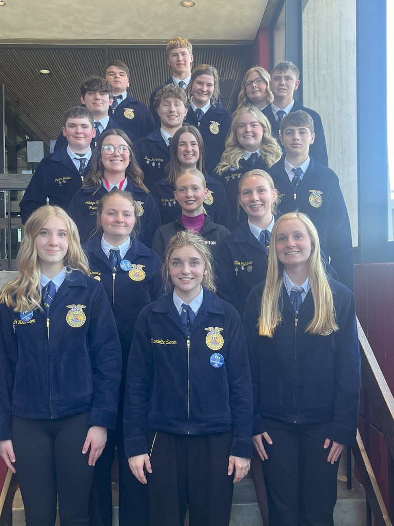 FR:  Kennah Robertson, Charlotte Sieren, Averi Janecek. 2nd Row:  Cuyler Rourke, Peighton Ford, Ellie Callahan. 3rd Row:  Adelyn Huston, Brynn Northup, Bowen Pennington. 4th Row: Jason Yoder, Dylan Humphrey, Allie Whetstine. 5th Row:  Caedyn Huston, Sydney Knebel, Tate Bombei. Back Row: Brock Fisher, Quinn Callahan, Madelyn Sieren. Not Pictured:  Brynn Younge and Callie Huber.
