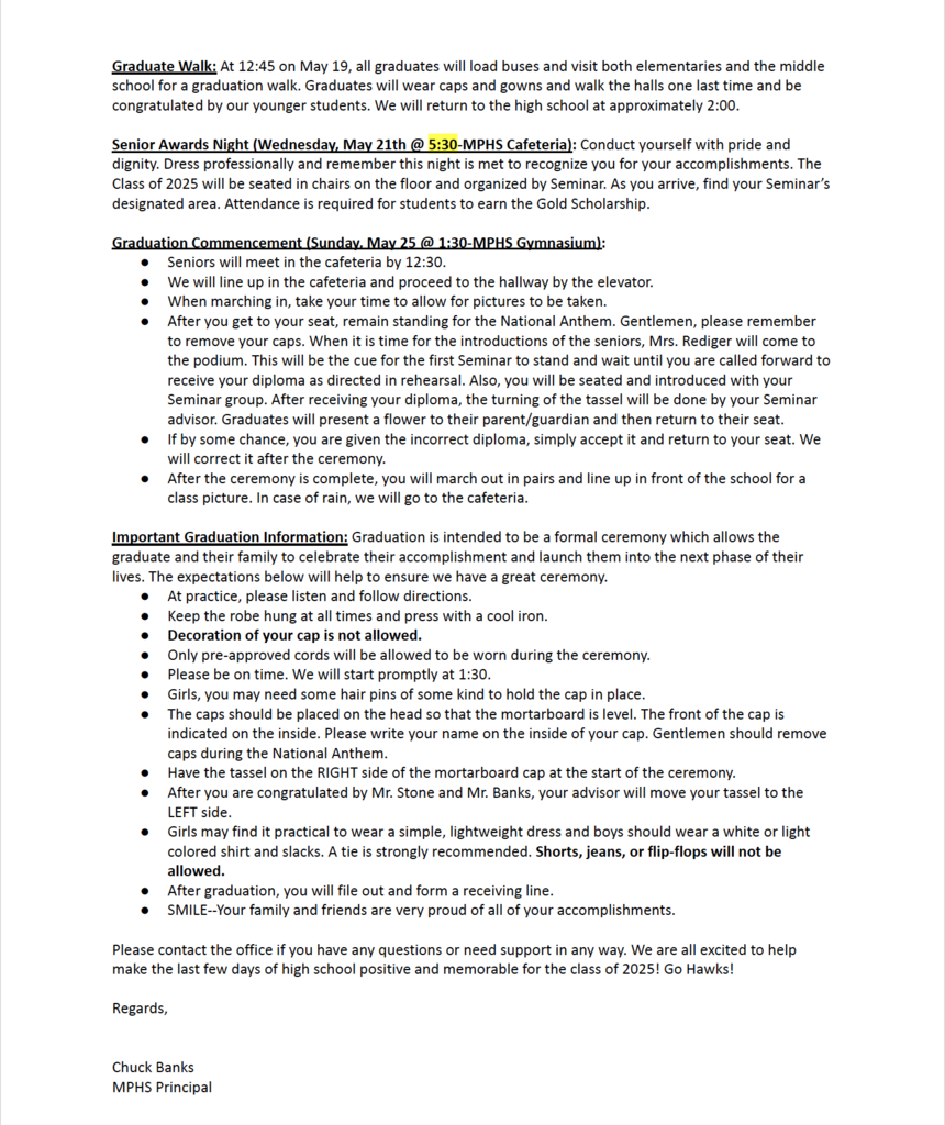MPHS Senior Letter page 2