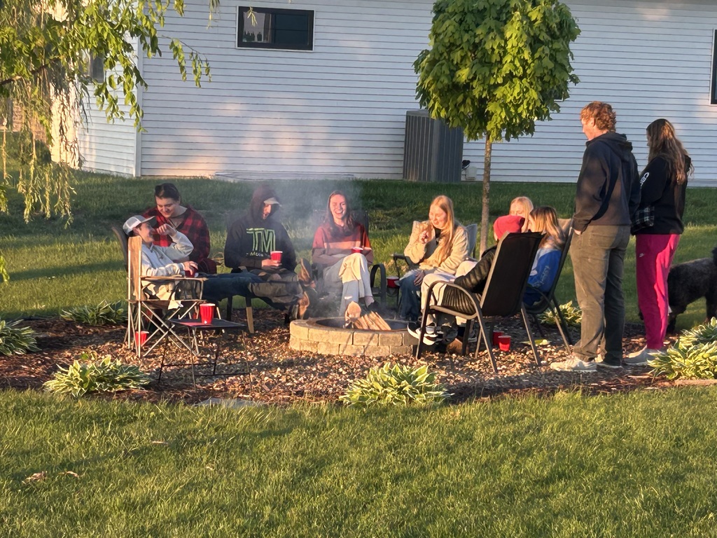 Students around a fire