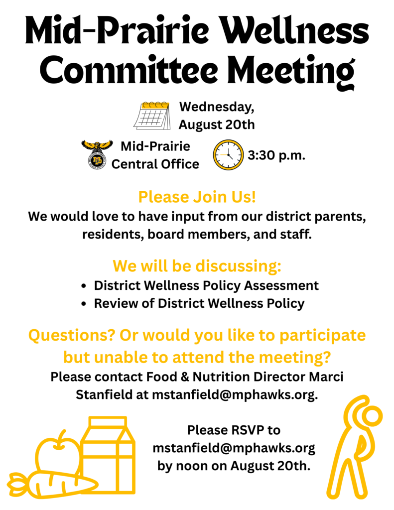 Mid-Prairie Wellness Committee Meeting August 20th