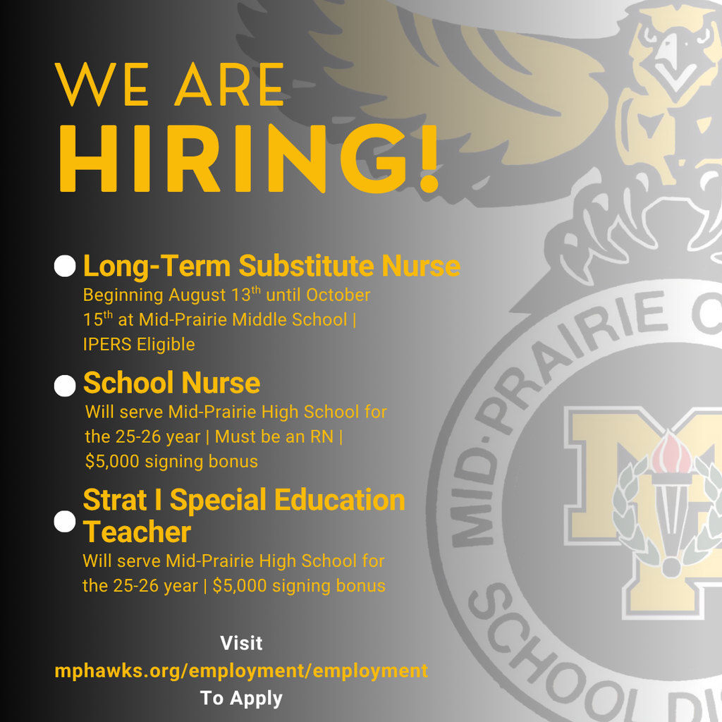 Mid-Prairie hiring positions