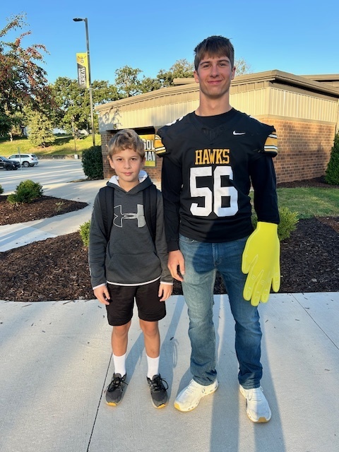 football player with student