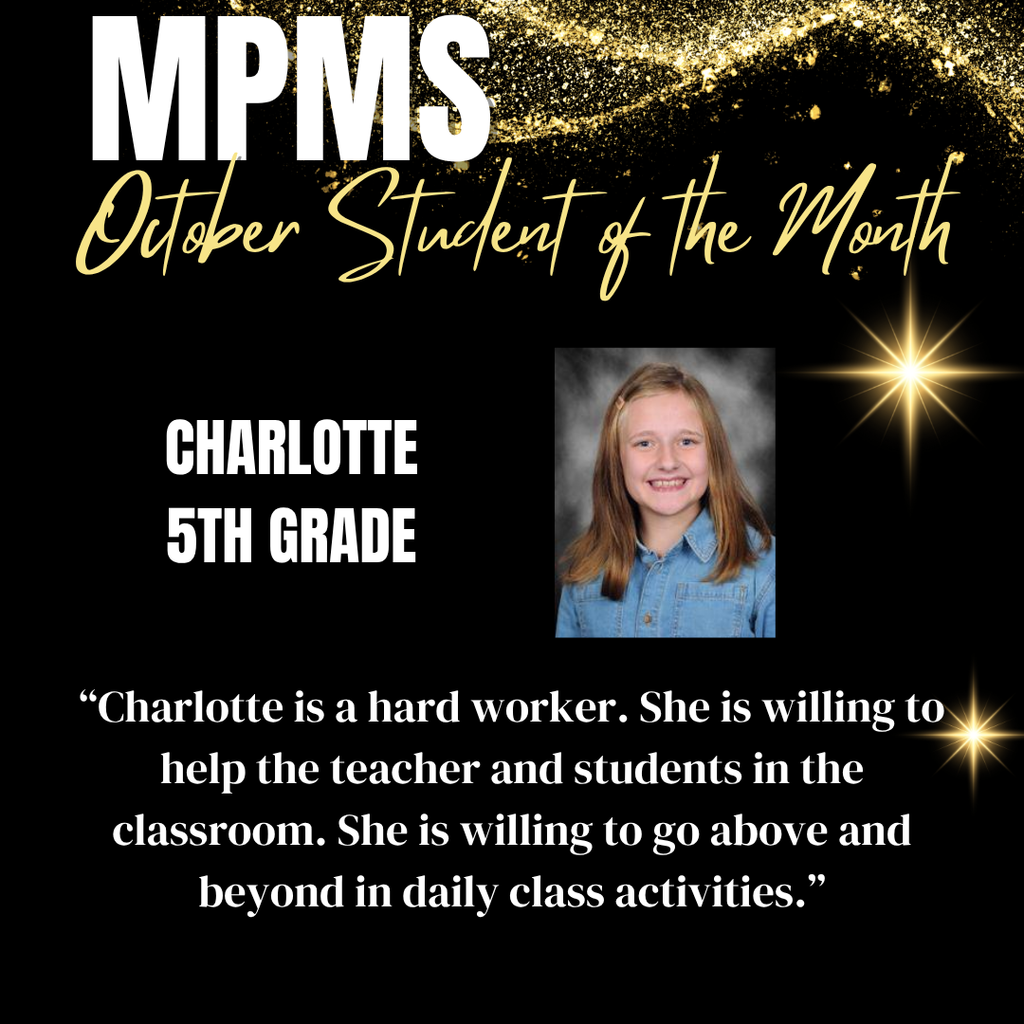 5th Grade Student of the Month - Charlotte