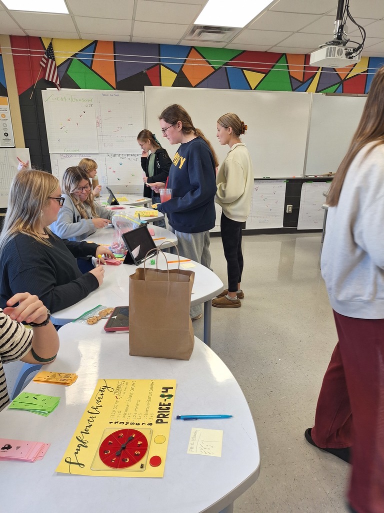Students playing statistics final games