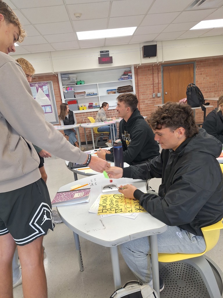 Students playing chance games