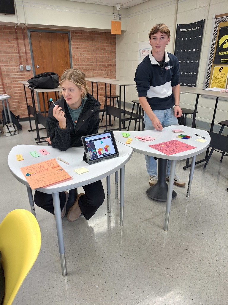Students setting up their statistics games