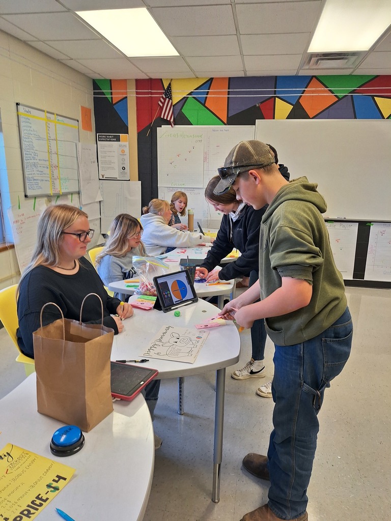 Students playing statistics games