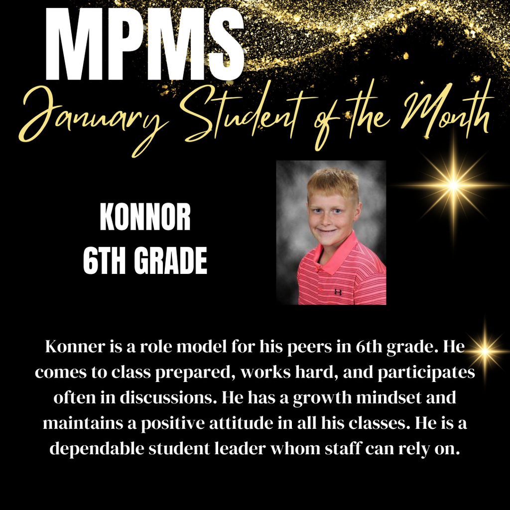 MPMS January Student of the Month - 6th Grade Konnor
