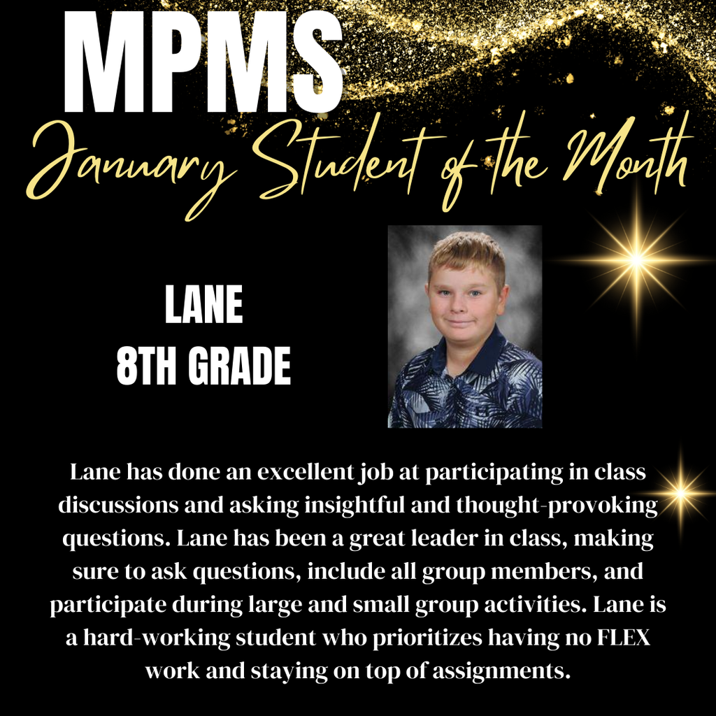 MPMS January Student of the Month - 8th Grade Lane