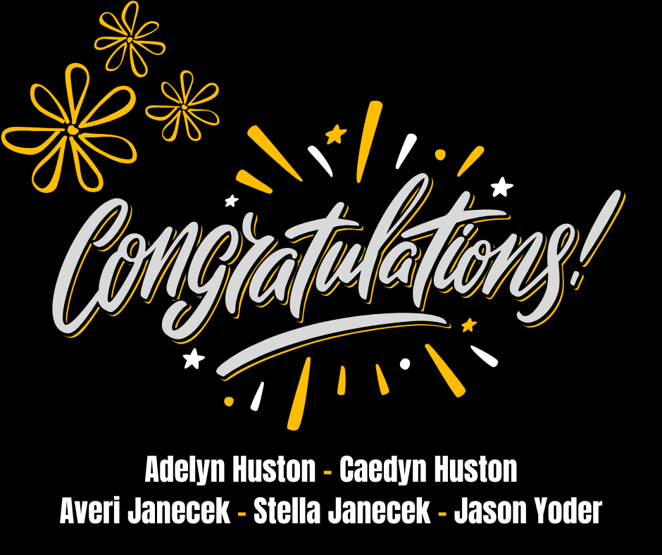 Congratulations to Adelyn Huston, Caedyn Huston, Averi Janecek, Stella Janecek and Jason Yoder for receiving their Iowa FFA Degree. They will be recognized at the State FFA Convention in April.