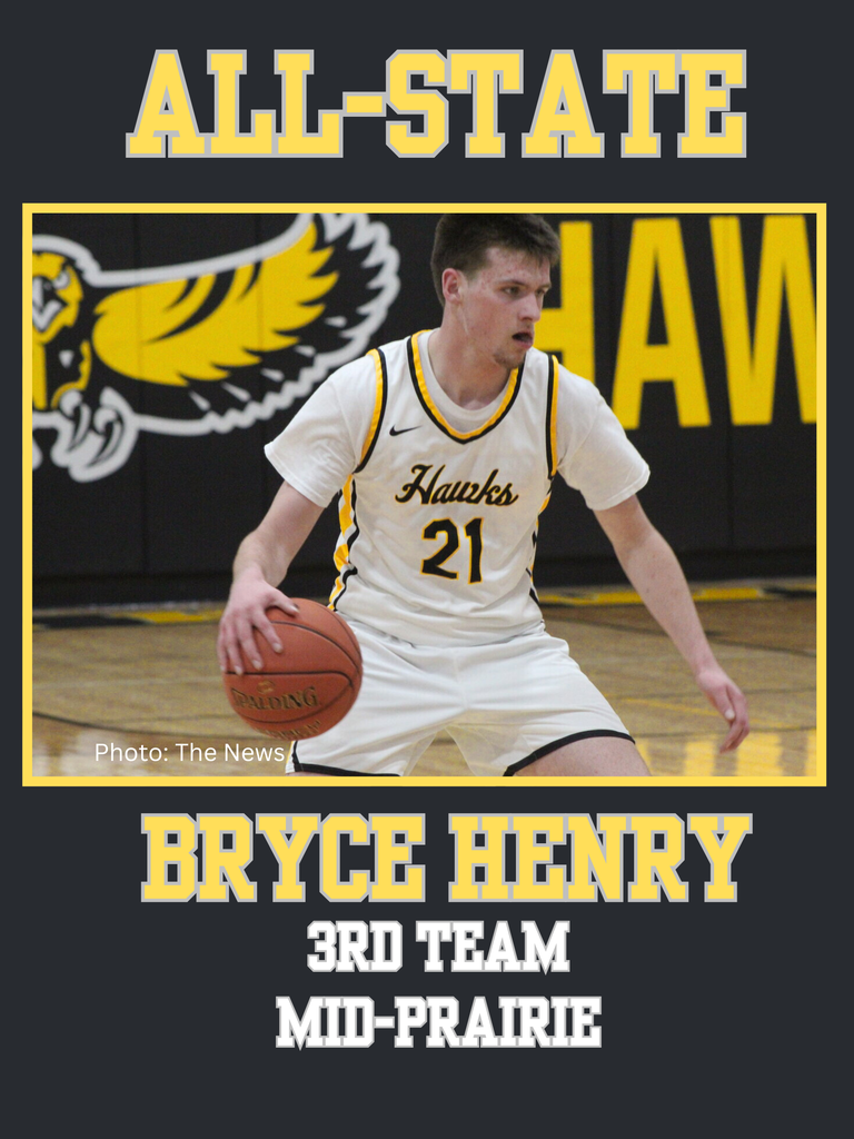 Bryce Henry 3rd Team Mid-Prairie Photo: The News
