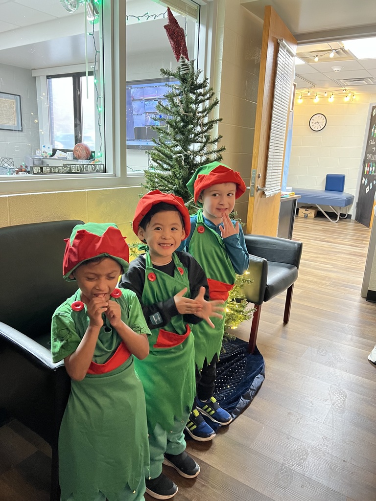 Students dressed as elves