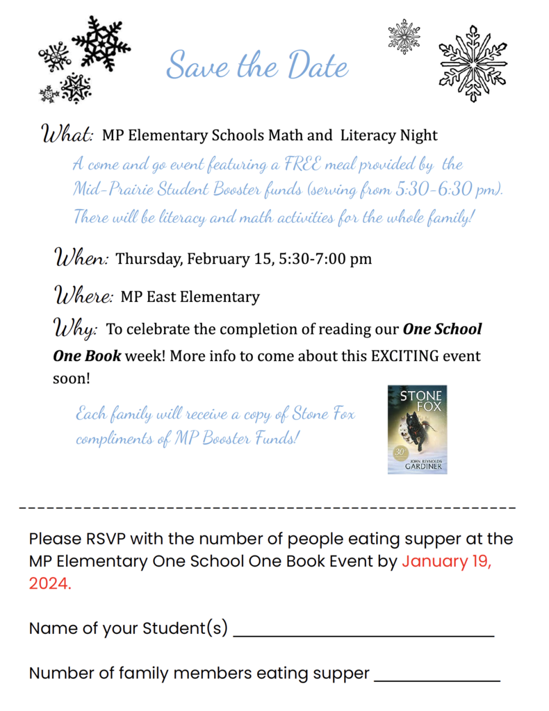 Mid-Prairie Elementary Literacy & Math Night for Families