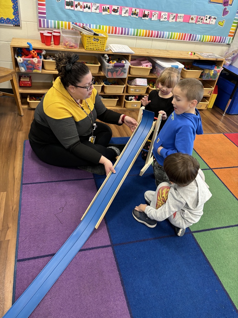Mid-Prairie students working on ramps with Mrs. Simon