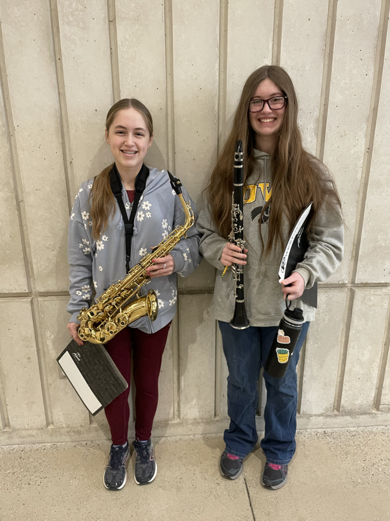 Fiona McClellen and Danie Bohlen at SEIBA honor band rehearsal