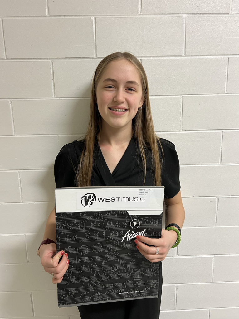 Fiona McClellen with SEIBA honor band acceptance folder