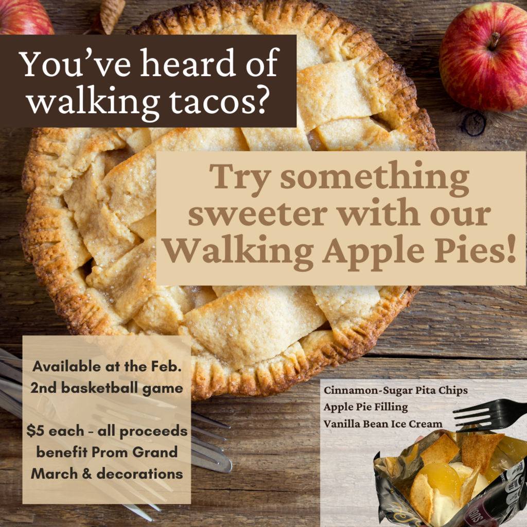 Walking Apple Pies available at February 2nd basketball game