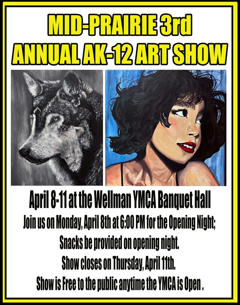 Mid-Prairie 2024 District Art Show Flyer