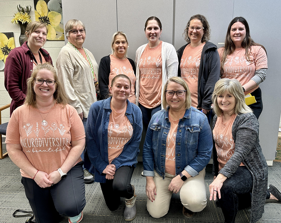 MPMS Staff with Neurodiversity shirts on